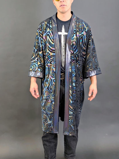 Holographic Velvet Mid Length Kimono