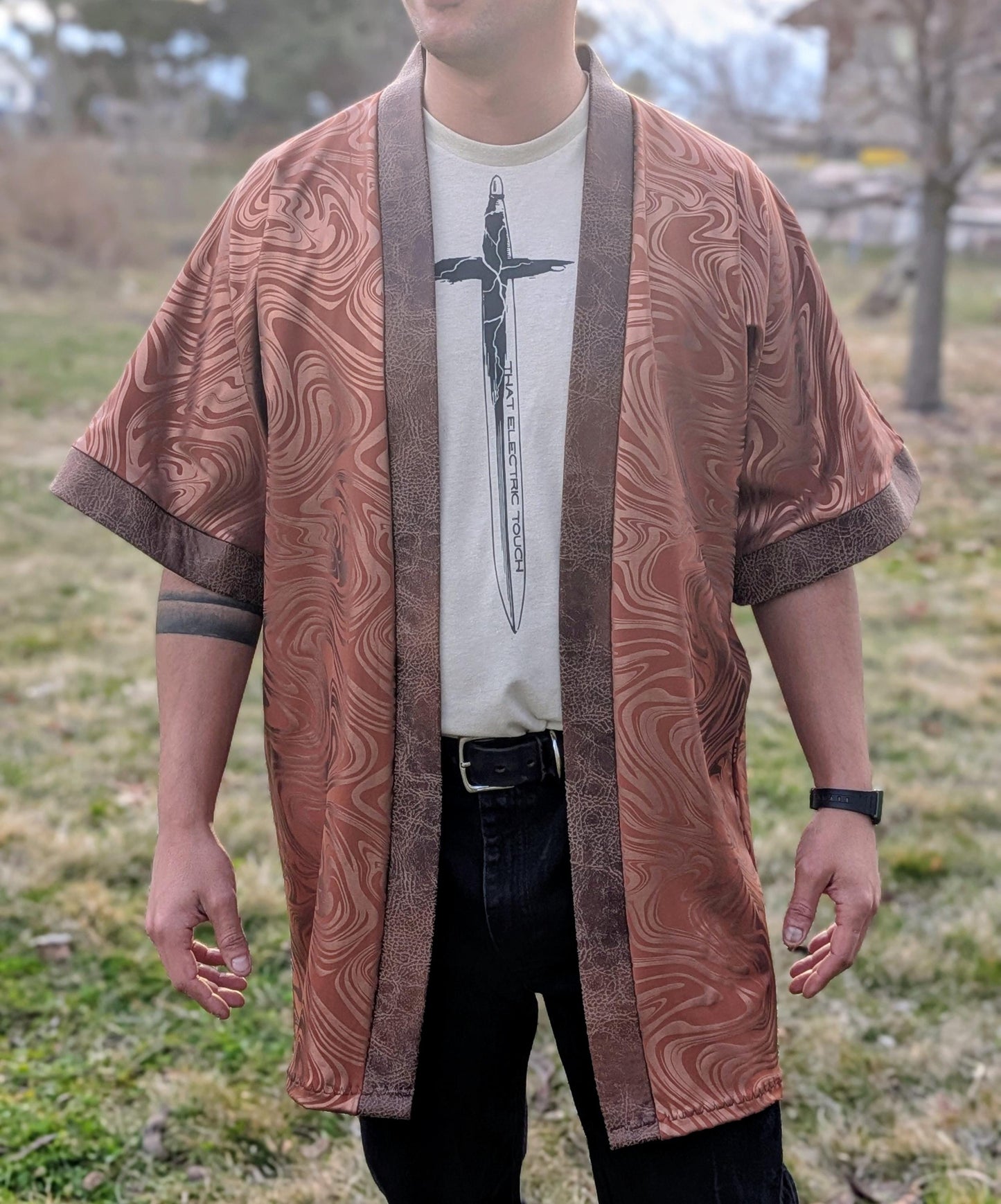 Copper Psychedelic Kimono Jacket