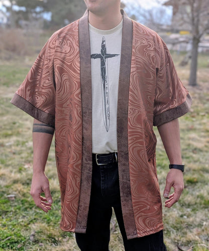 Copper Psychedelic Kimono Jacket