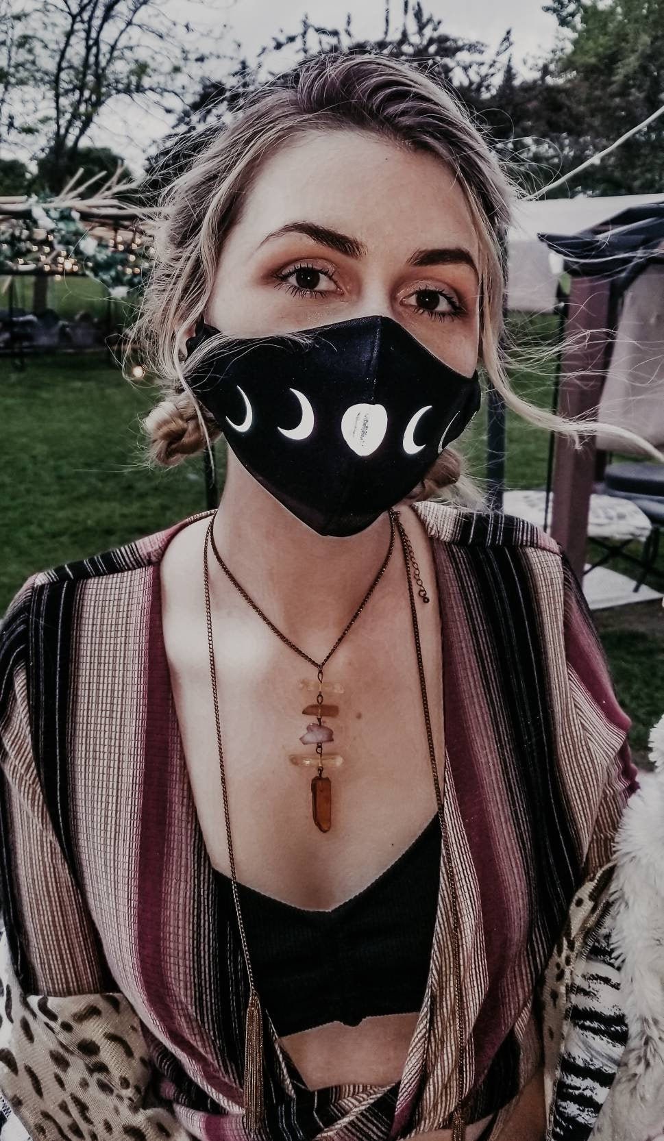 Reflective Moon Phases Face Mask