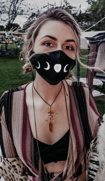 Reflective Moon Phases Face Mask