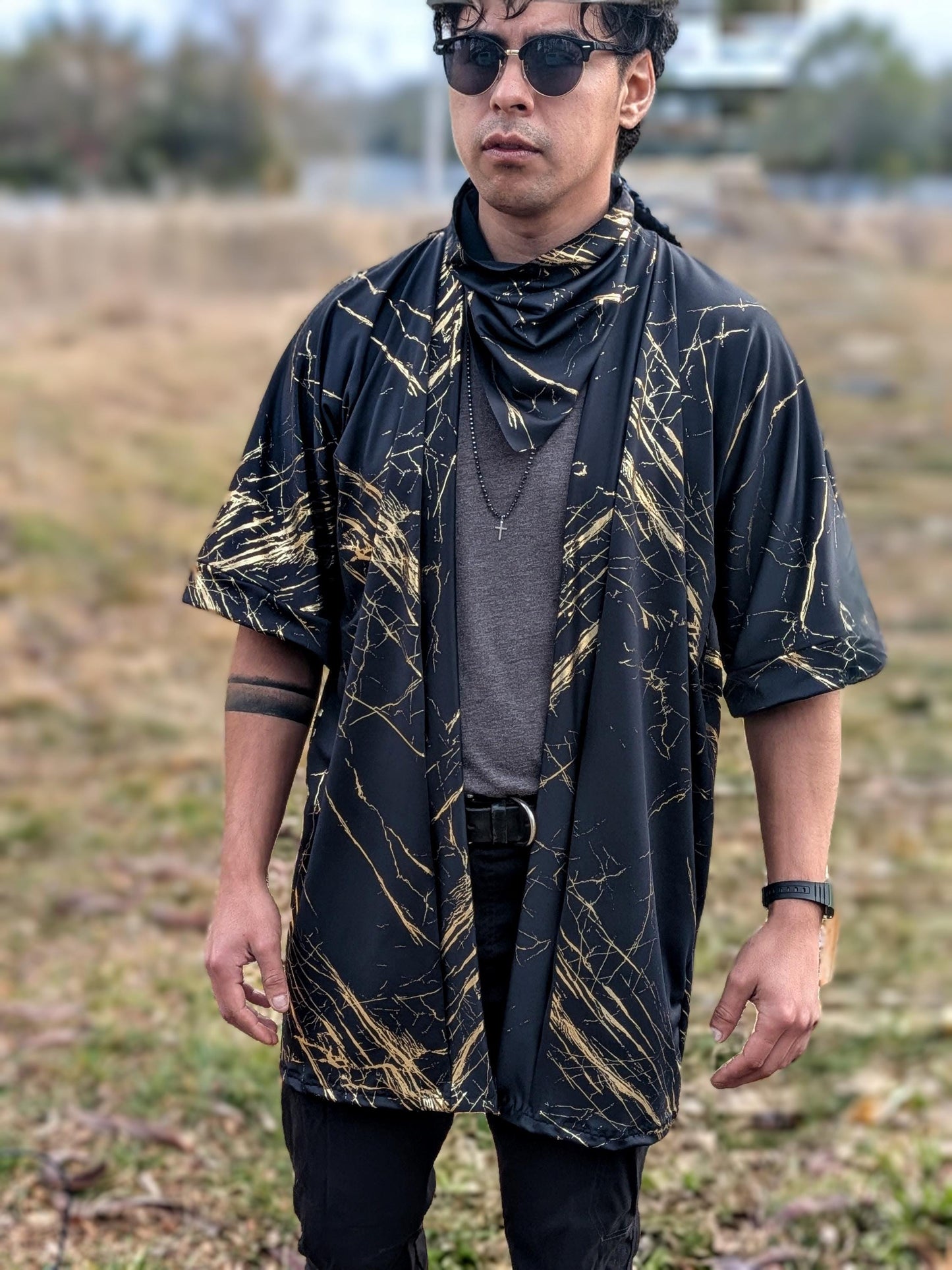 Black Quartz Marble Kimono: