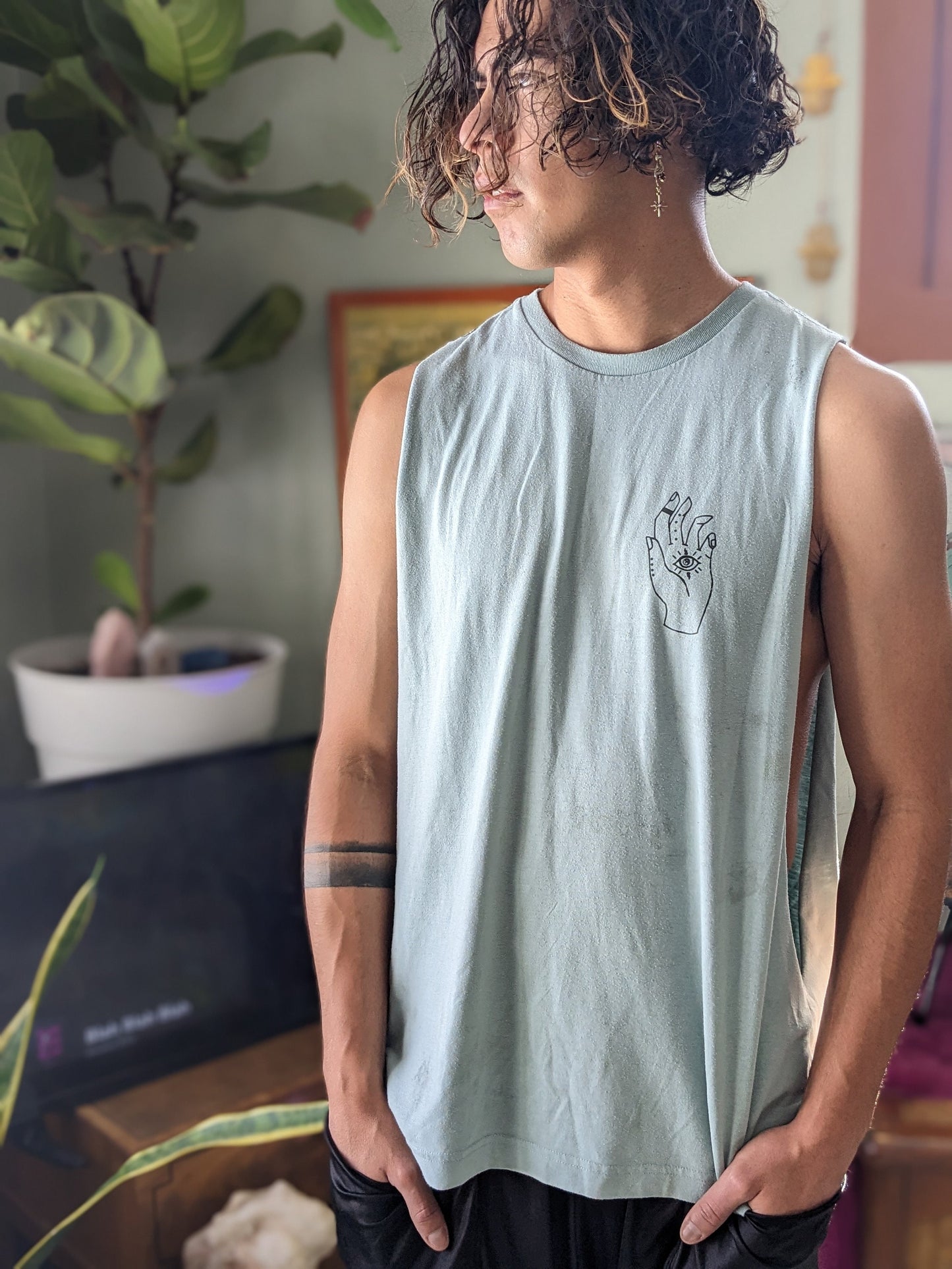 Men's Reflective Chakra Cut Off Shirt