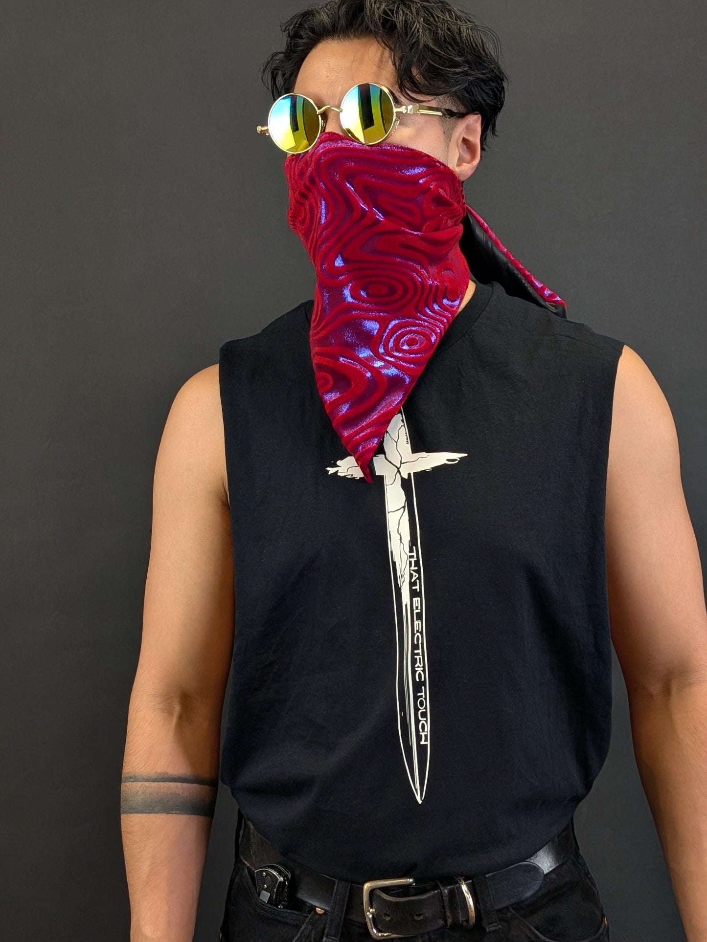 Red Holographic Swirl Bandana