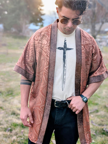 Copper Psychedelic Kimono Jacket