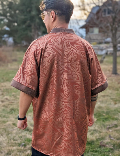 Copper Psychedelic Kimono Jacket