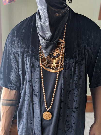 Reflective Moon Phase Velvet Kimono