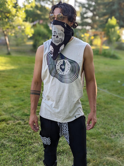 Reflective Graphic Cut Off Shirt