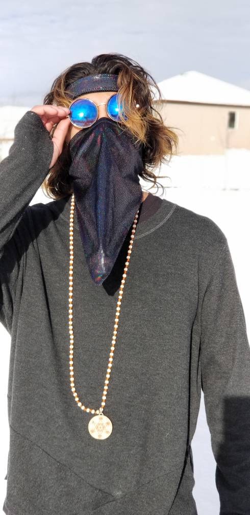 Black Iridescent Bandana