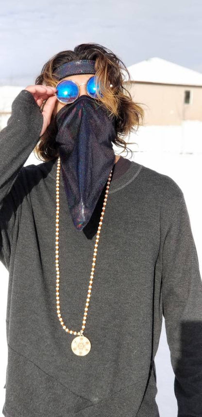 Black Iridescent Bandana