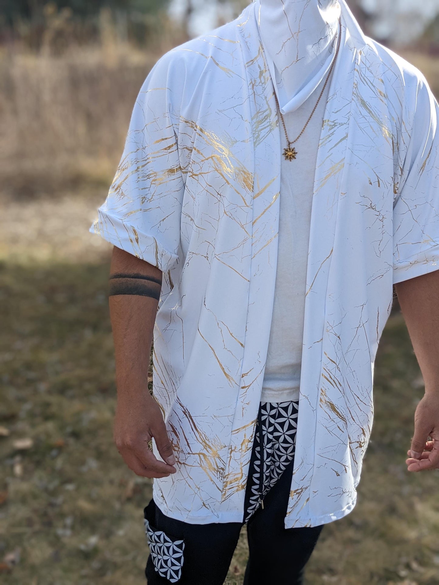 Gold Quartz Marble Kimono