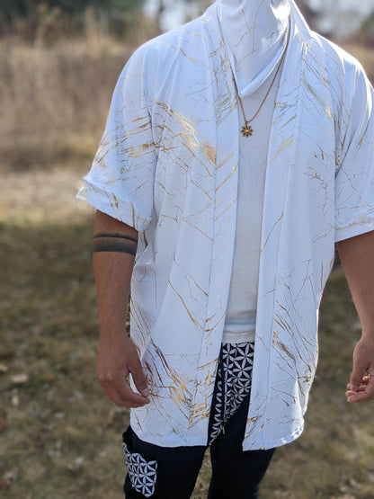 Gold Quartz Marble Kimono