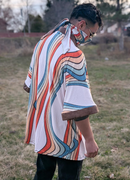 Retro Rainbow Stripe  Kimono