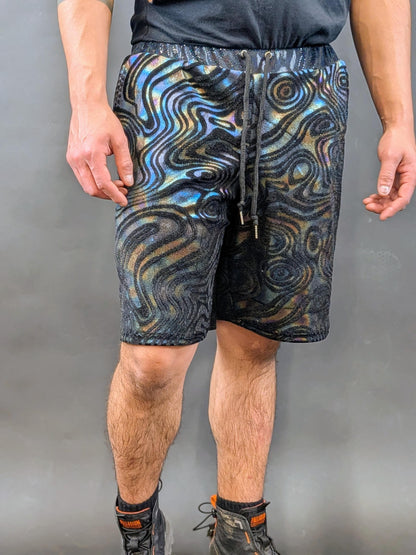 Psychedelic Swirl Drawstring Shorts