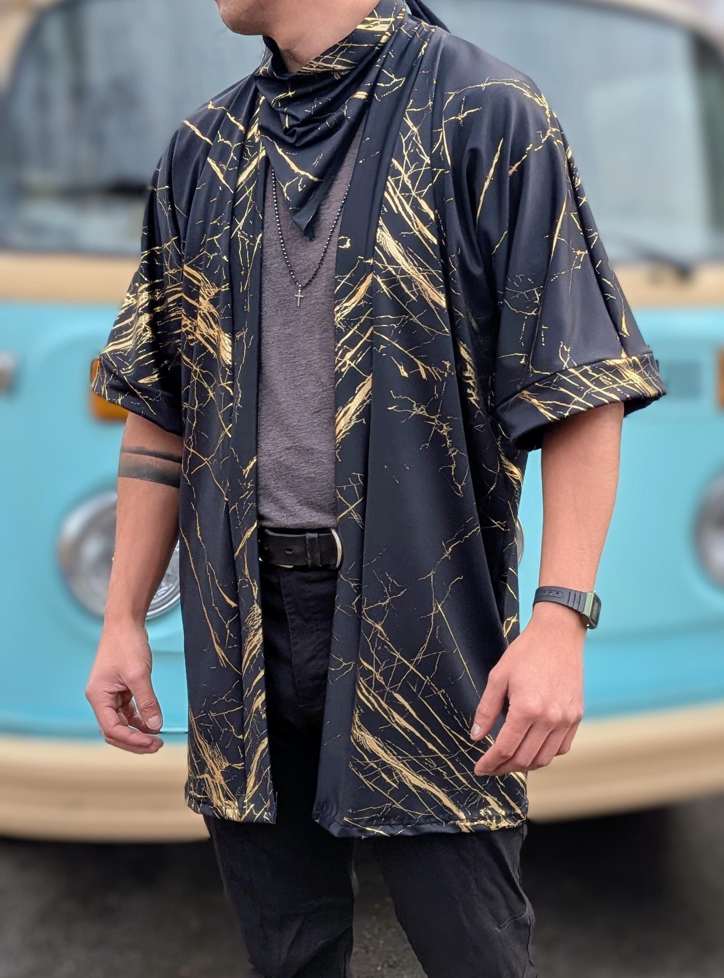 Black Quartz Marble Kimono: