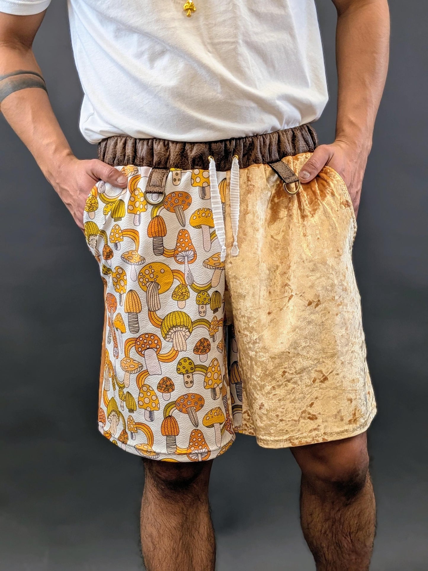 Retro Mushroom Velvet Shorts