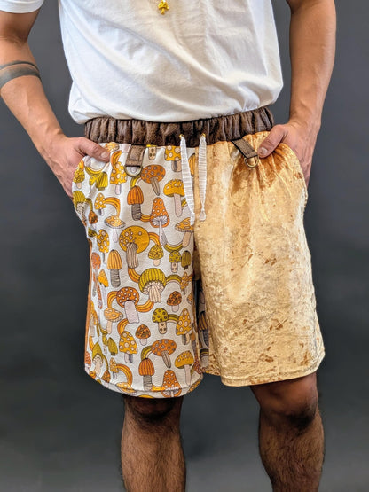 Retro Mushroom Velvet Shorts