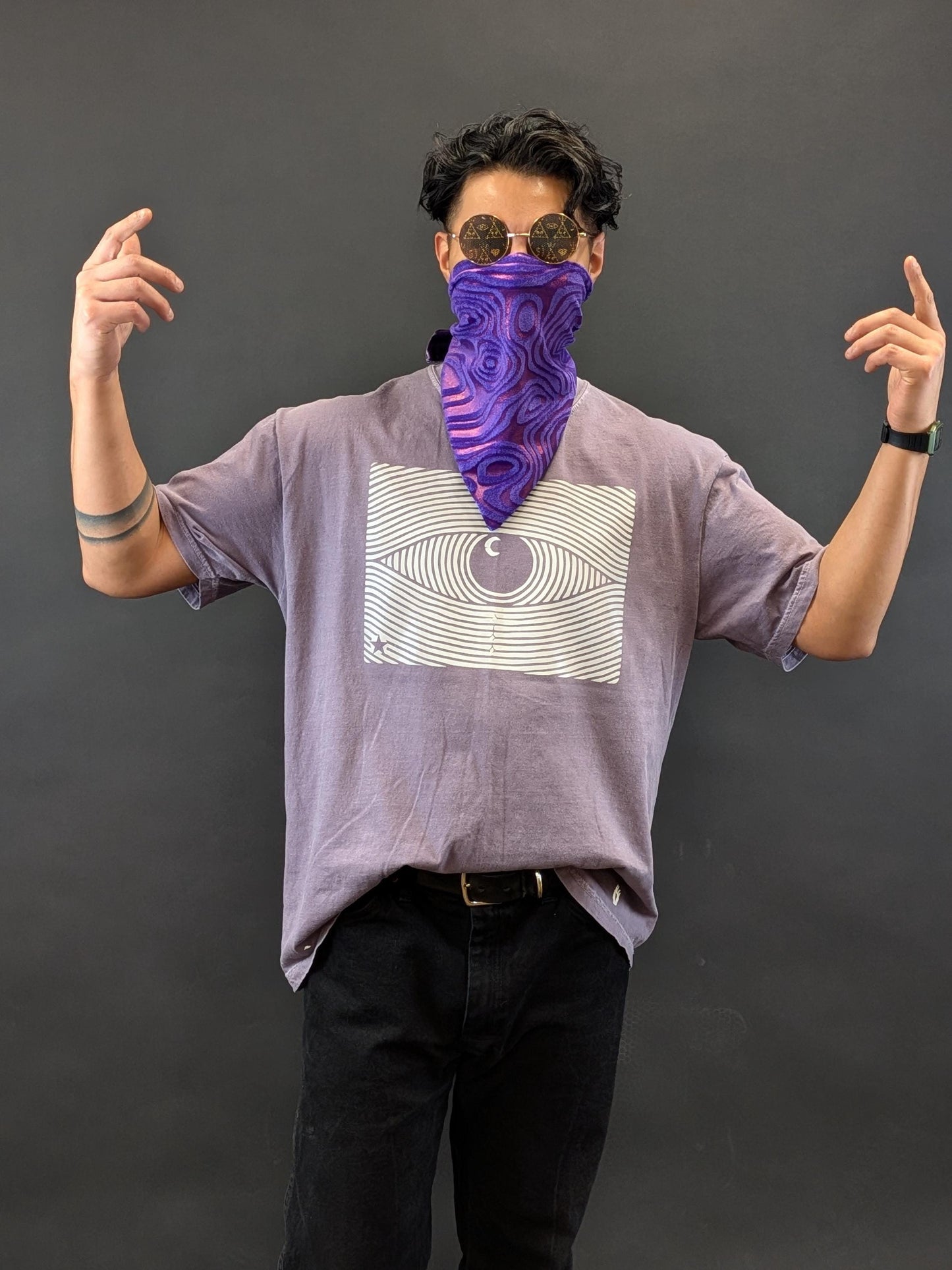 Purple Psychedelic Swirl Bandana