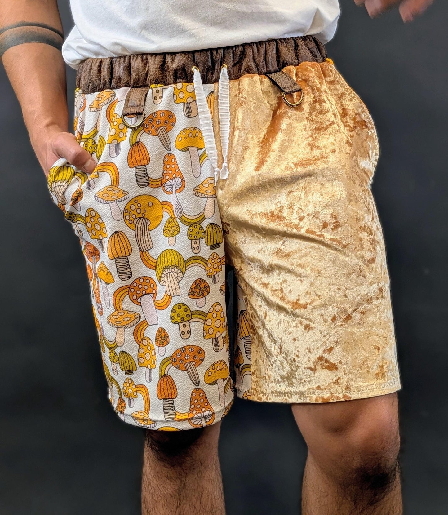 Retro Mushroom Velvet Shorts