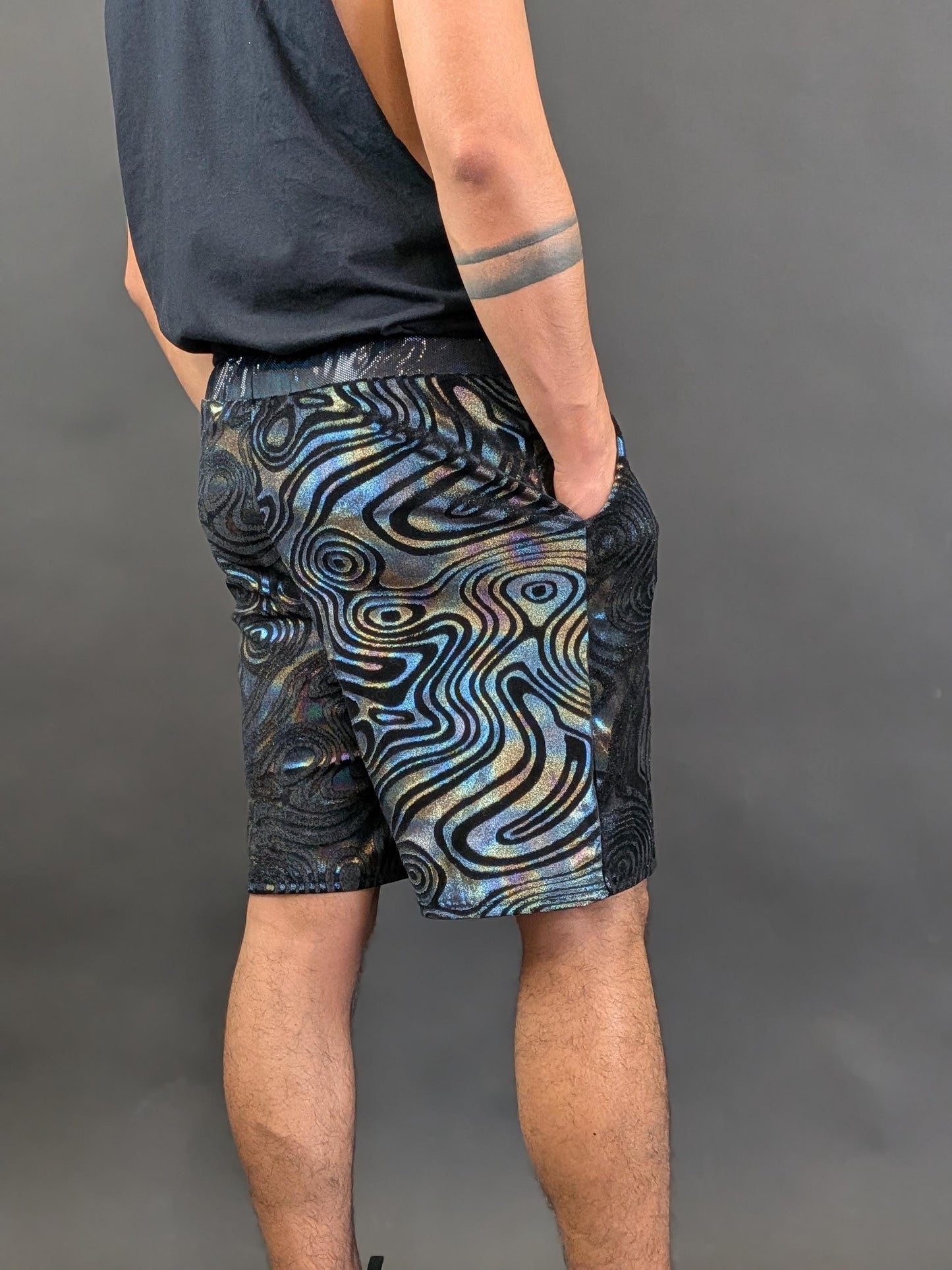 Psychedelic Swirl Drawstring Shorts
