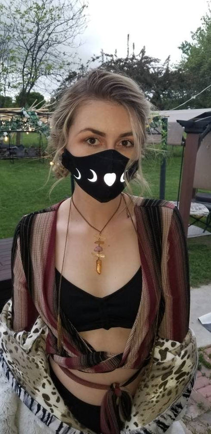 Reflective Moon Phases Face Mask