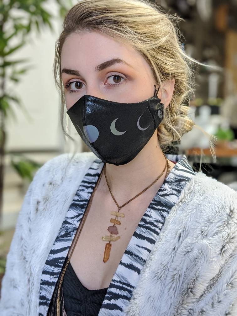 Reflective Moon Phases Face Mask