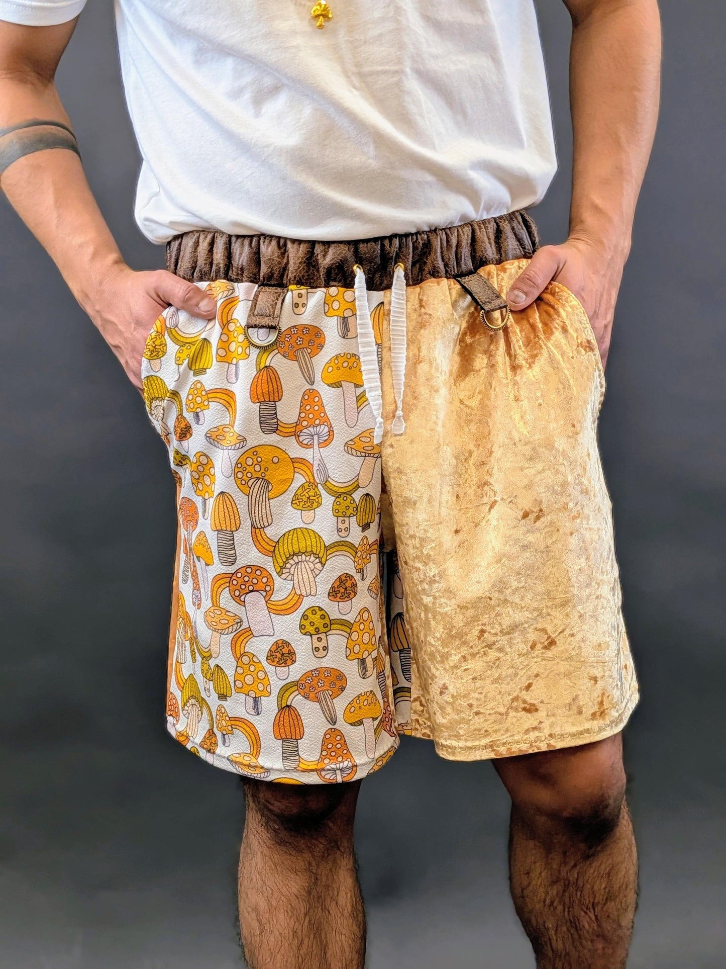 Retro Mushroom Velvet Shorts