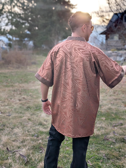Copper Psychedelic Kimono Jacket