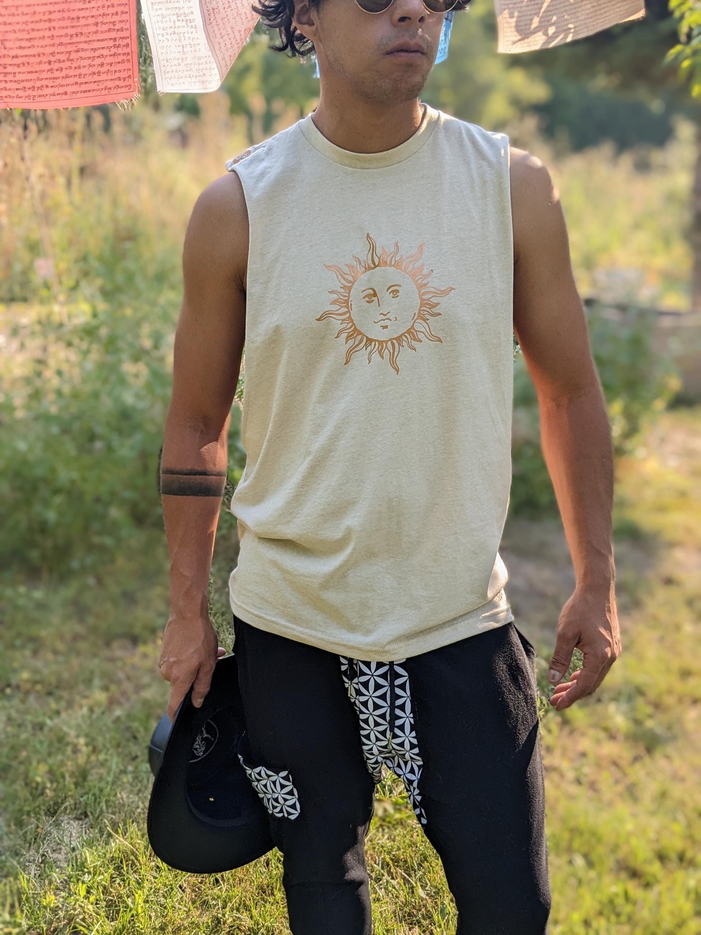Mystic Sun Graphic Cut Off Shirt