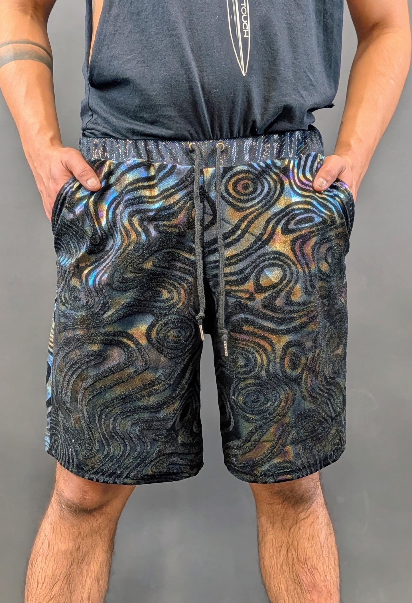 Psychedelic Swirl Drawstring Shorts