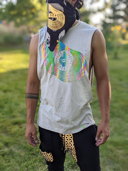 Reflective Graphic Cut Off Shirt