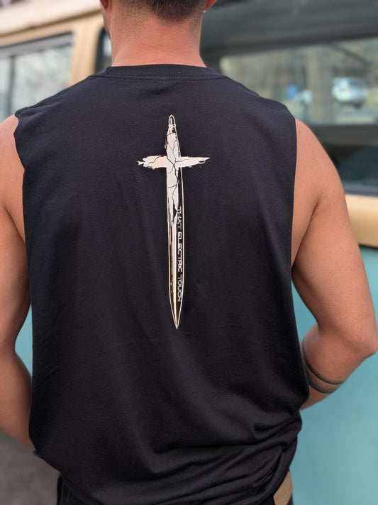 Reflective Cross Handle Sword Graphic Shirt