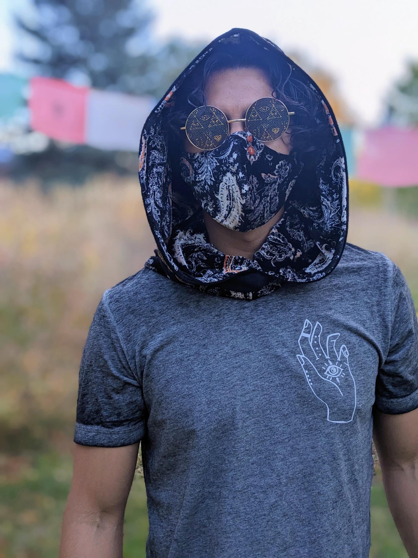 Reflective Hand Graphic Acid Wash T-Shirt