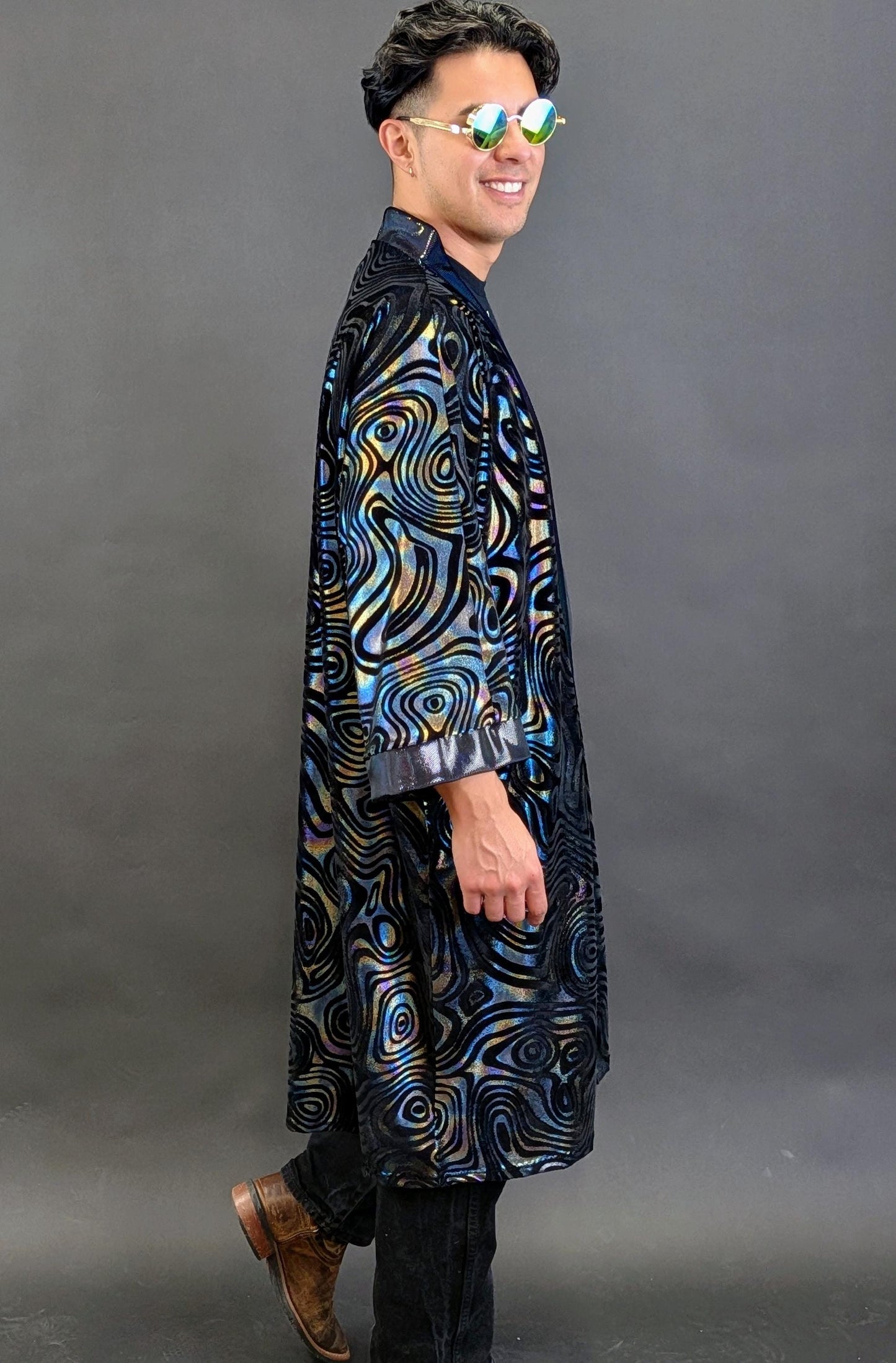 Holographic Velvet Mid Length Kimono