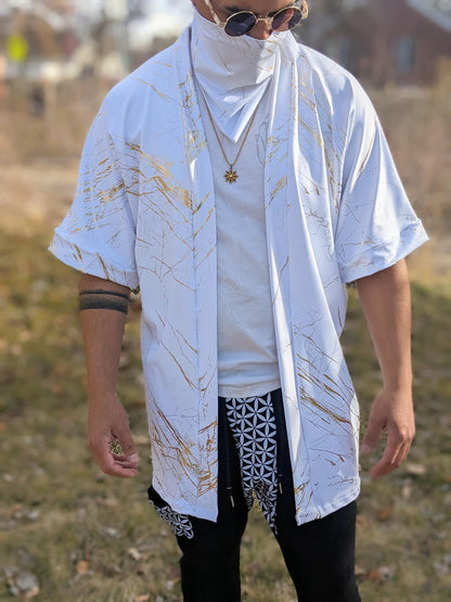 Gold Quartz Marble Kimono
