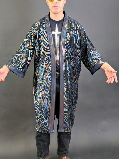 Holographic Velvet Mid Length Kimono