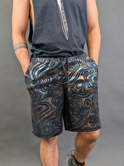 Psychedelic Swirl Drawstring Shorts