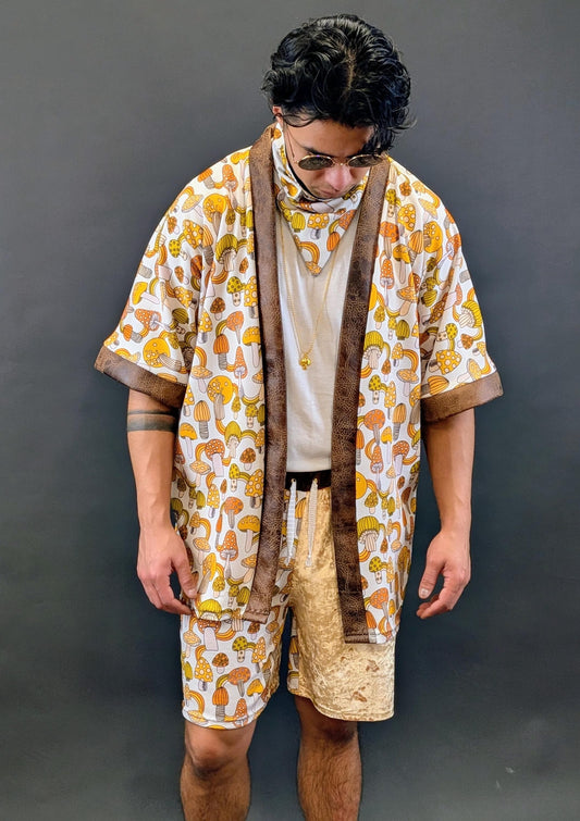Retro Mushroom Kimono & Short Set