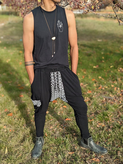 Reflective Seed of Life Harem Pants