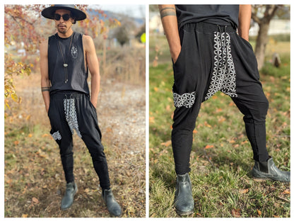 Reflective Seed of Life Harem Pants