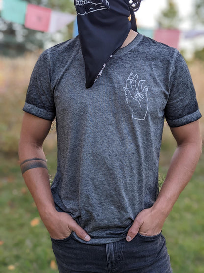 Reflective Hand Graphic Acid Wash T-Shirt