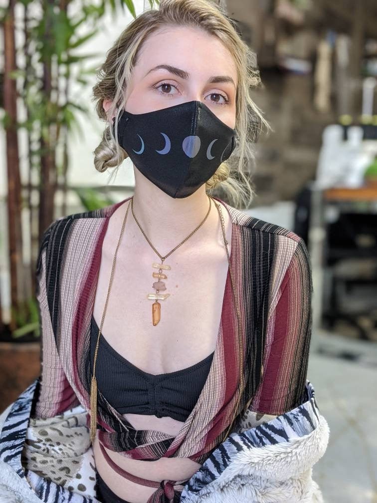 Reflective Moon Phases Face Mask