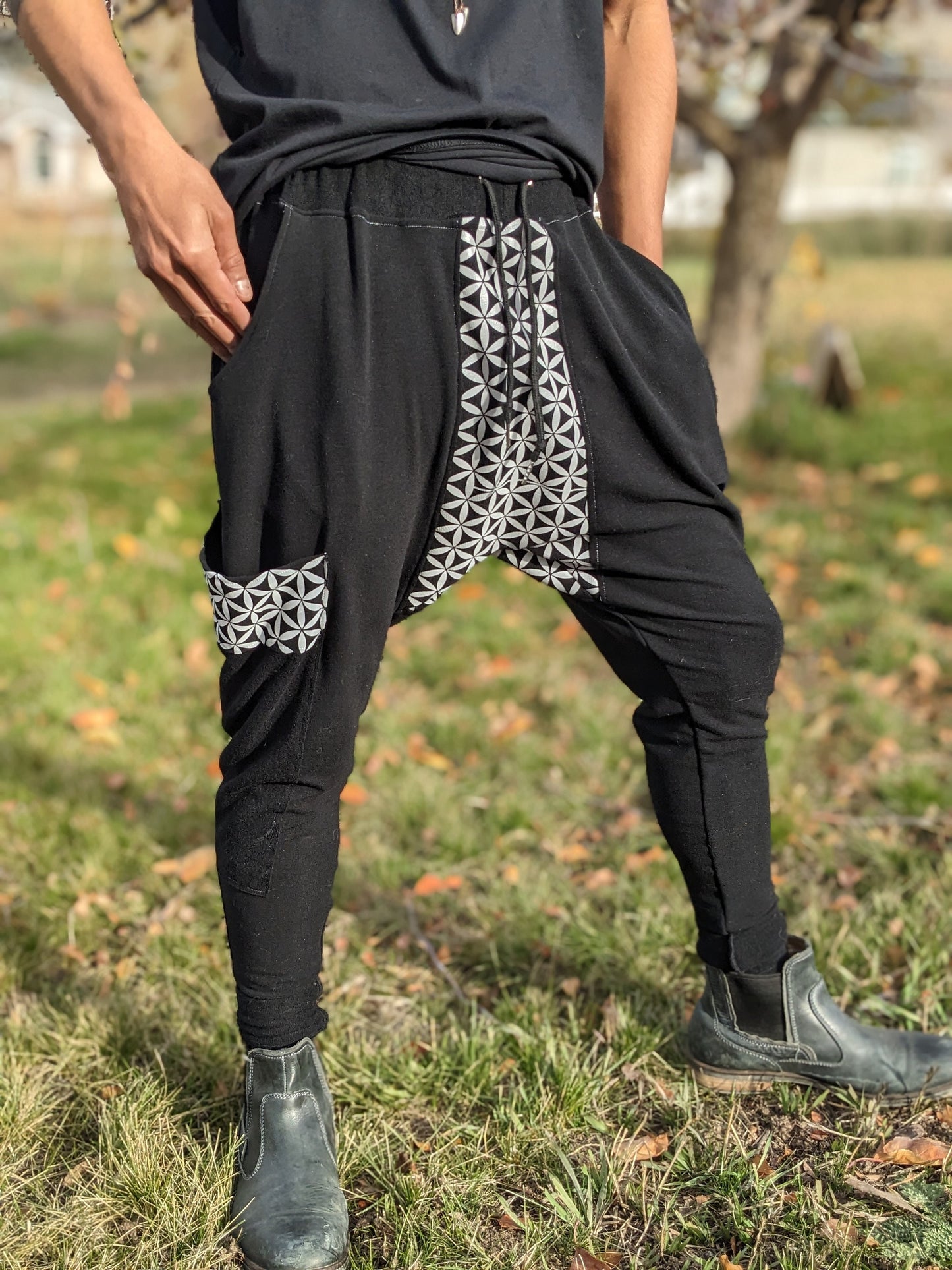 Reflective Seed of Life Harem Pants