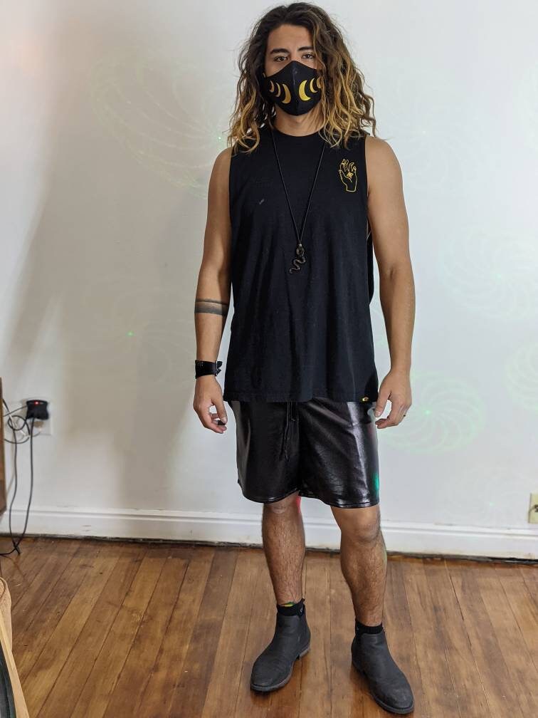 Faux Leather Men's Shorts