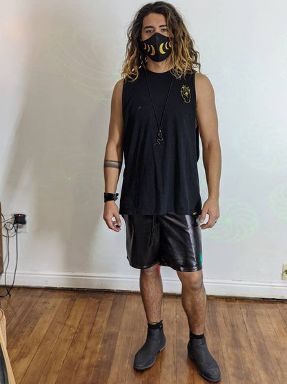 Faux Leather Men's Shorts