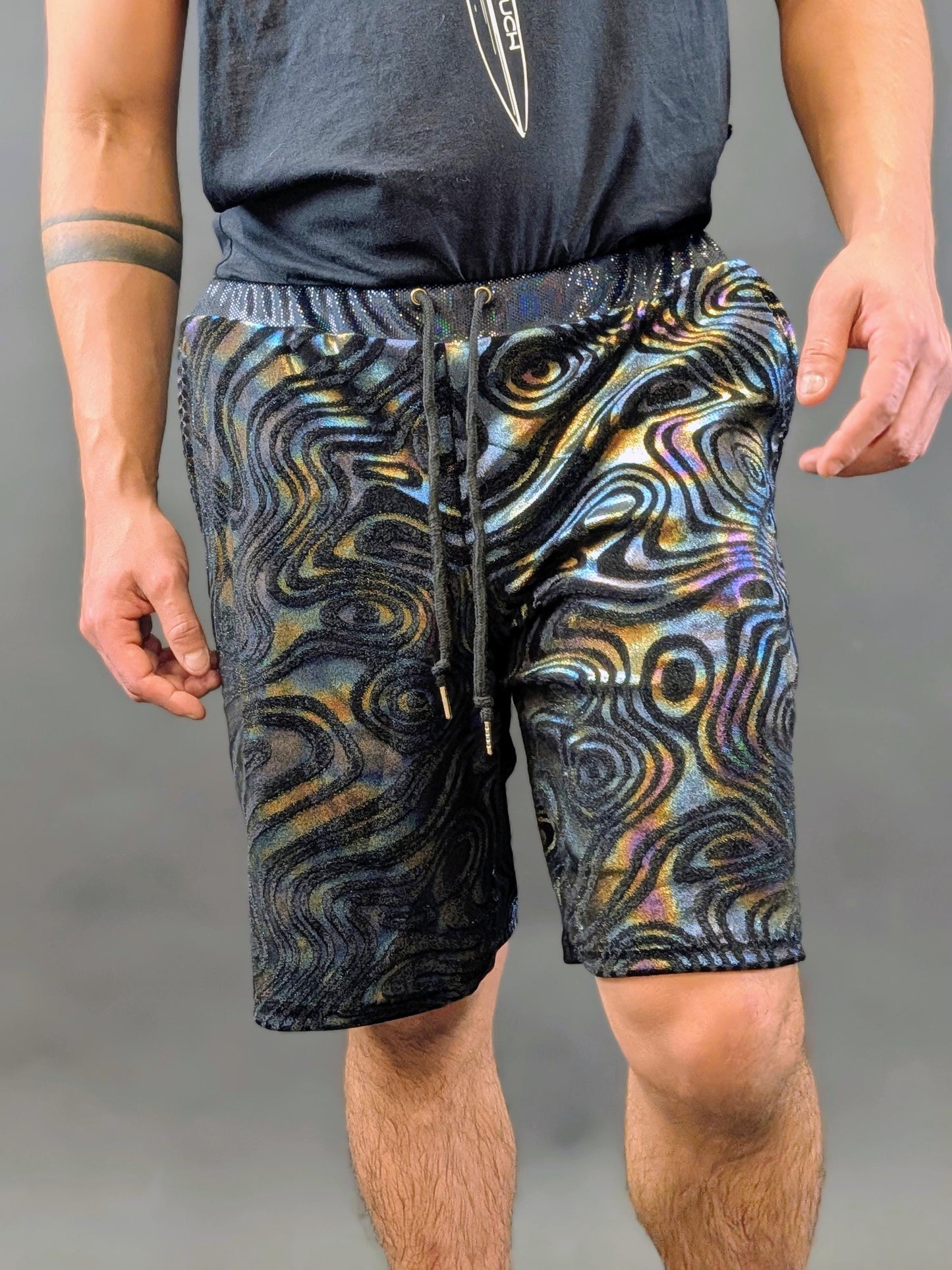 Psychedelic Swirl Drawstring Shorts