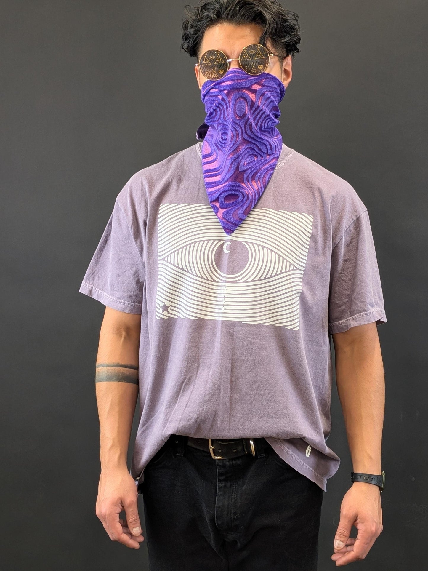 Purple Psychedelic Swirl Bandana